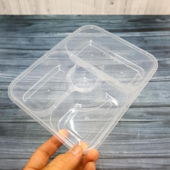 Thinwall Bento / Kotak Makan Sekat 3/4/Star/ Tutup Bening Anti Bocor Foodgrade Bpa Free Tempat Makan