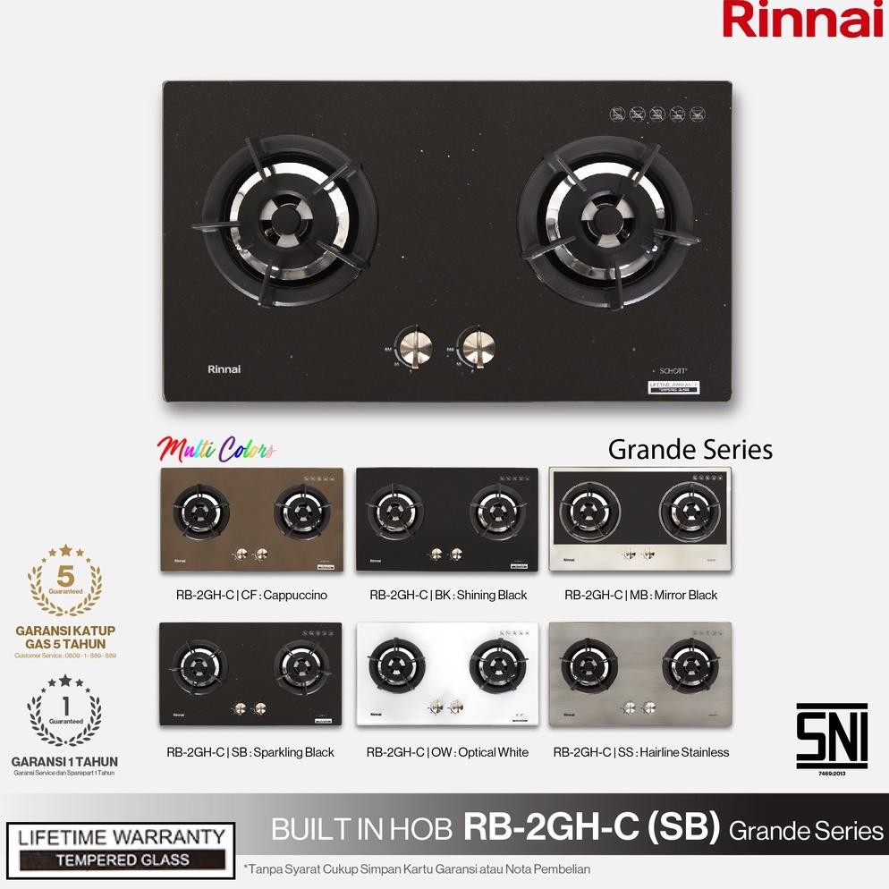 Promo Rinnai Kompor Kaca Tanam 2 Tungku Rb-2Gh-C - 100% Ori