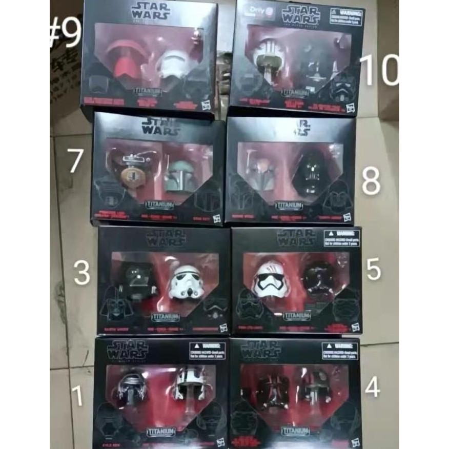 Hasbro Star Wars Black Series Titanium Helmet Figure - 2 Packs Set Ori