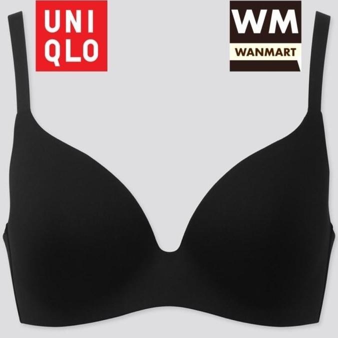 Uniqlo Women Wireless Bra Tanpa Kawat Black Hitam (Best Quality)