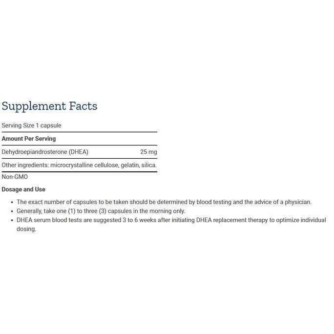 Life Extension Dhea Dehydroepiandrosterone 25 Mg 100 Capsules