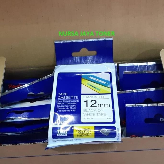 

Brother Tze 231 Label Tape 12Mm Black On White Original New Stok