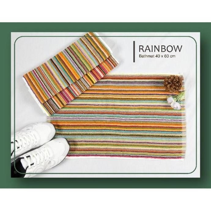 (Allthebest) Keset Kaki Handuk Motif Cerah - Keset Handuk Salur - Keset Pelangi