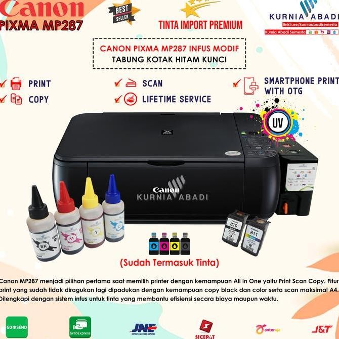 Printer Canon Pixma Mp287 Infus Multi Function All In One New Stok