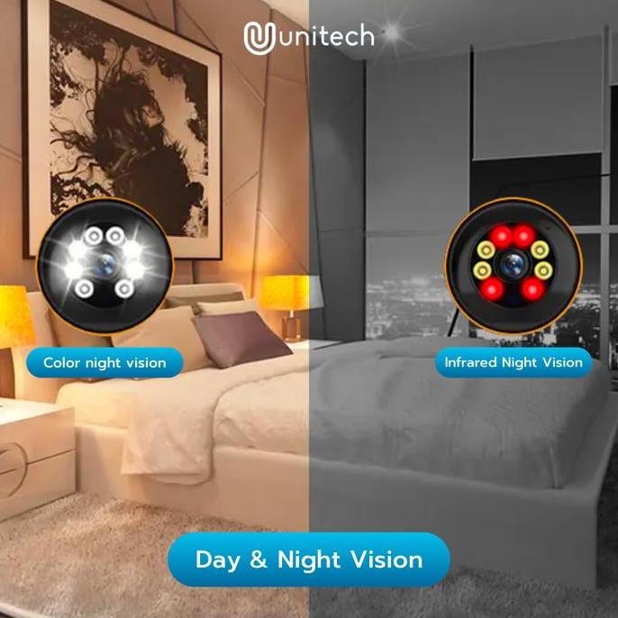 Tersedia CCTV Mini Wifi Unitech V380pro 2 Lens Dual Kamera 4MP IP Camera 360 PTZ