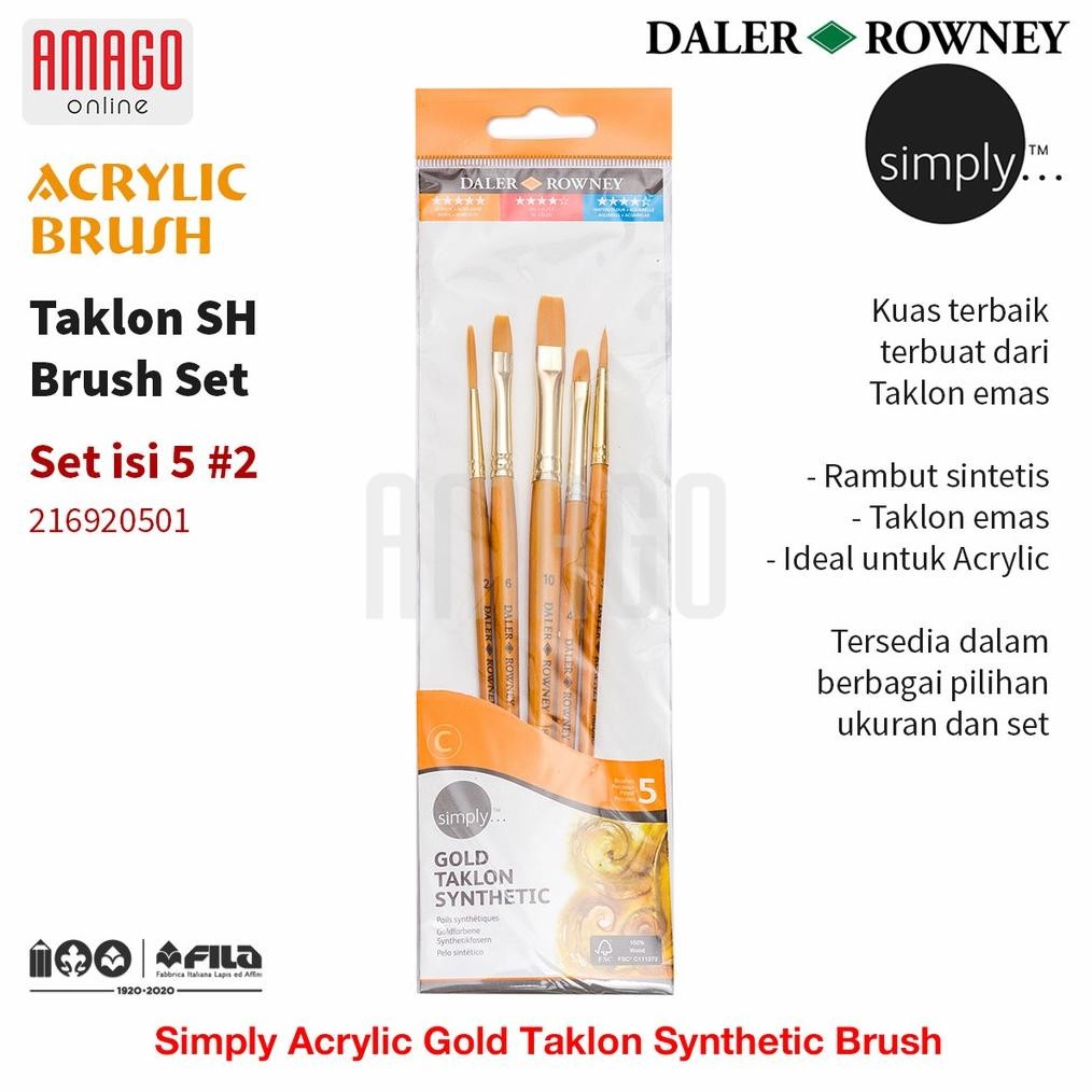 

DALER-ROWNEY Simply Acrylic Gold Taklon Brush Set 5 pcs #2 - 216920501 AST