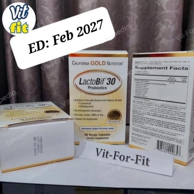 TERLARIS - 2 box California Gold Nutrition CGN Lactobif 30 billion Probiotics - 60 caps