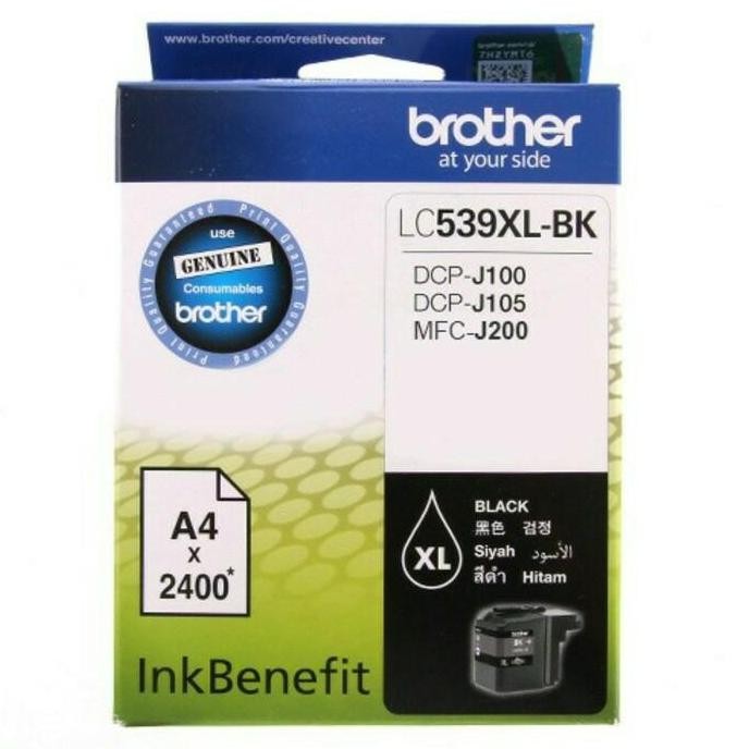 Tinta Brother Lc 539Xl-Bk Black Original New Stok