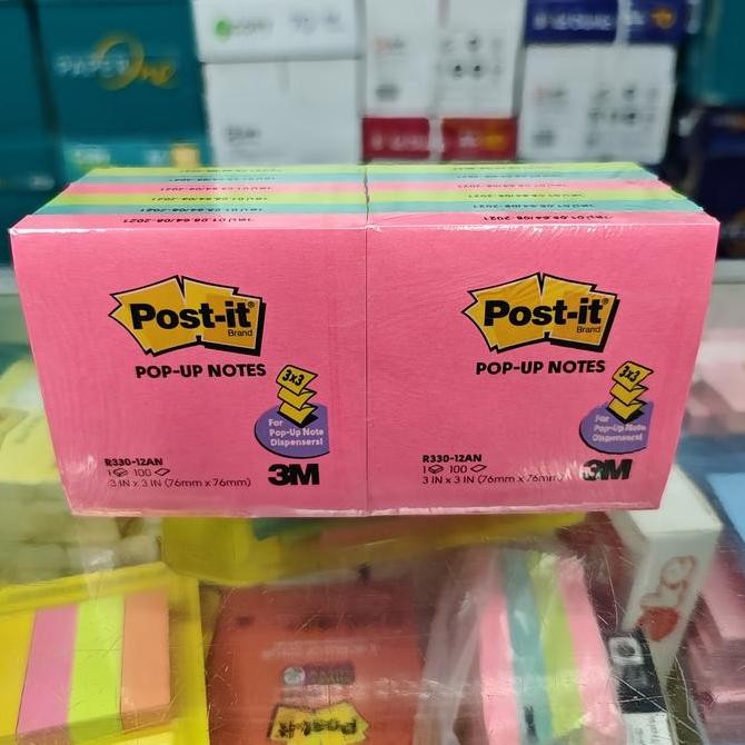 

TERLARIS - Post it / pop-up notes Warna warni R330-12AN 3M (1 pak / 12 pad)