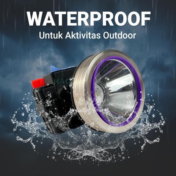 Senter Kepala Headlight LED / Senter Kepala Travel / Senter Kepala Charger HSK-9650 LED Putih