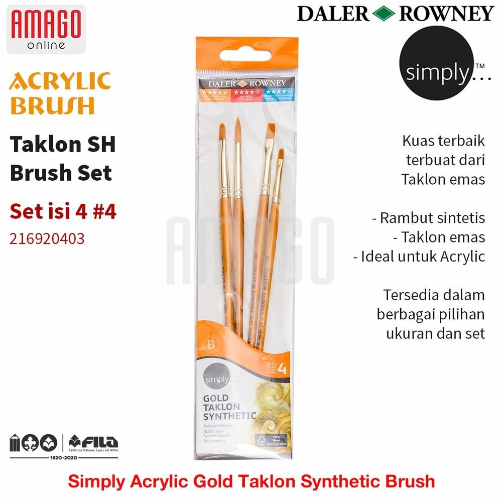 

DALER-ROWNEY Simply Acrylic Gold Taklon Brush Set 4 pcs #4 - 216920403 AST