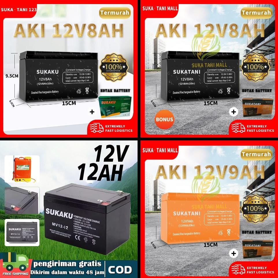 BATTERY/AKI SPRAYER VARIASI 12V 8AH/9AH/10AH(BERGARANSI - AKI ACCU UPS BATERAI SPRAYER ELEKTRIK 12V