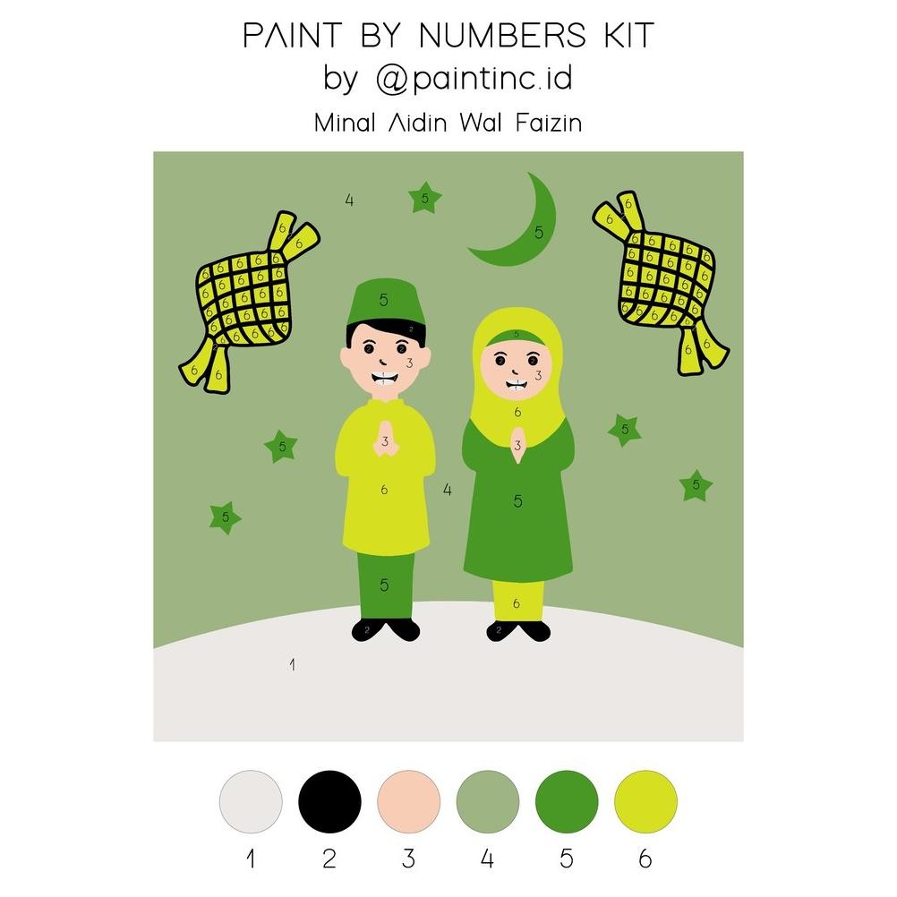 

Paint by Numbers Kit: Minal Aidin Wal Faizin | Paint Inc. ID | Painting Kit | Gifts | Lebaran AST