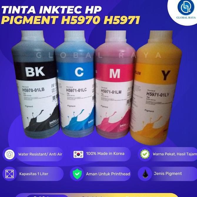 Tinta Refill Pigment Inktec For Hp 1 Set New Stok