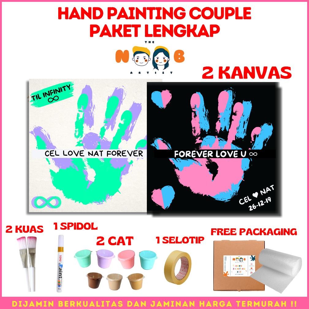 

Hand Painting Kit Canvas By The Noob Artist| Hand Painting Couple | Kanvas Tangan Couple | Cap Tangan Couple AST