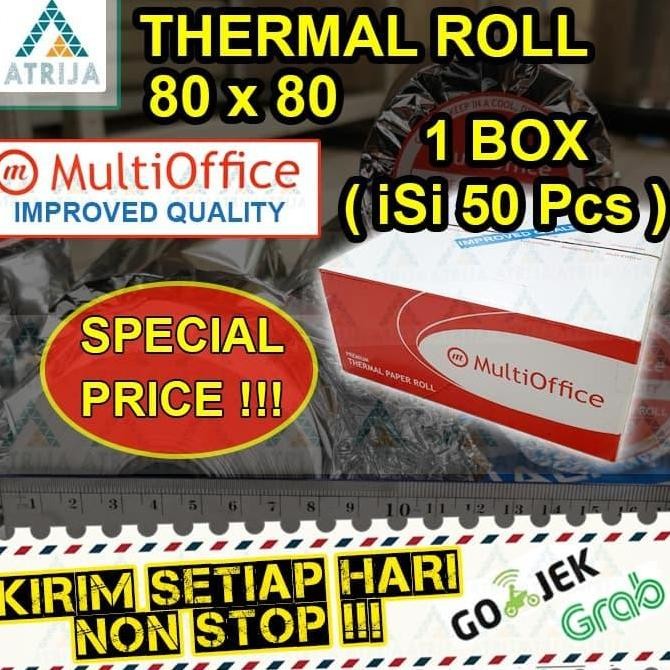 

TERMURAH - Multi Office 80x80 per Box. Kertas Thermal Paper Roll Struk Kasir