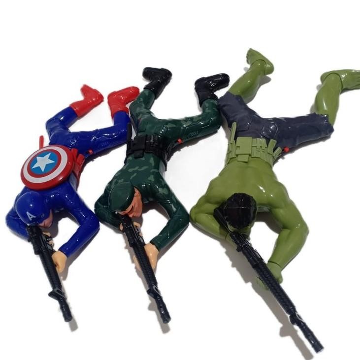 MAINAN TENTARA MERANGKAK MAINAN MERAYAP CAPTAIN AMERIKA HULK MAINAN ROBOT MERANGKAK SUPER HERO