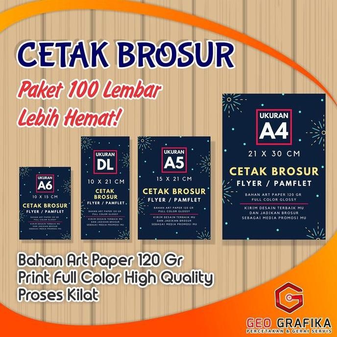 

NEW CETAK BROSUR FLYER LEAFLET PAMFLET (PAKET 100 LEMBAR) ART PAPER 120 GR