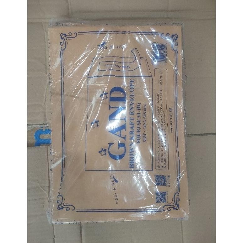 

Amplop Coklat F4 / Folio SEAL / LEM 240 x 345 mm 1 Pak 100 Lembar AST