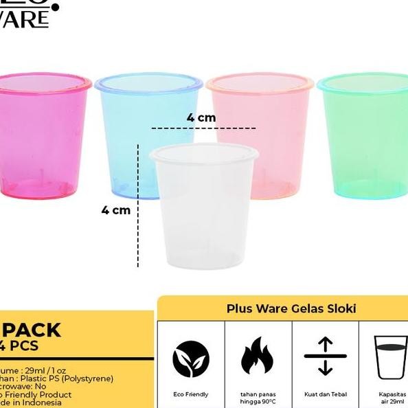 Plusware Gelas Sloki Plastik Shot Glass 24Pcs 29 Ml