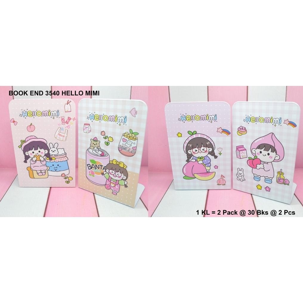 

penahan buku atau stand book dari besi motif hello mimi AST