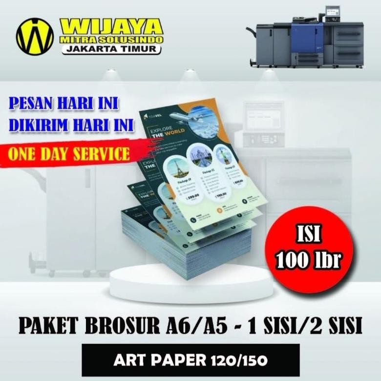 

Cetak Brosur Art Paper Murah 120 gsm - 150 gsm isi 100 Lembarr Ukuran A5 A6 AST