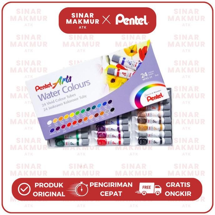 

Watercolours/Watercolor Paint/Cat Air 5ml 24 Warna Pentel (Set) AST