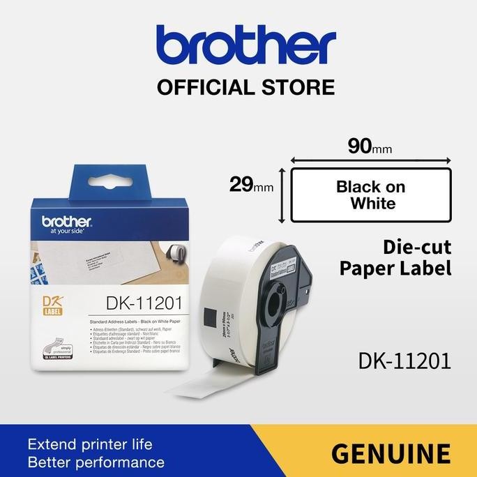 

Brother Label Tape Dk-11201 29Mm X 90Mm Standard Address Label New Stok