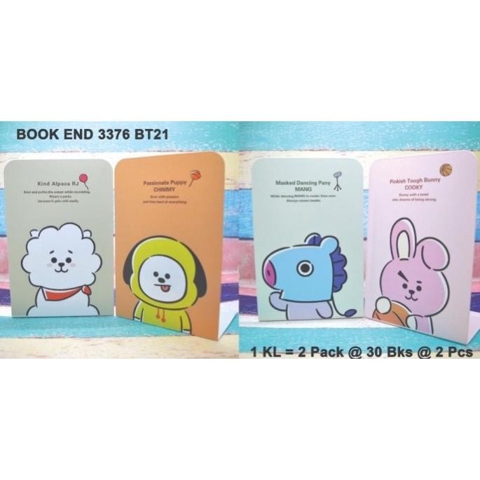 

Penahan buku atau stand book besi motif bts seri 2 isi 2 pc AST