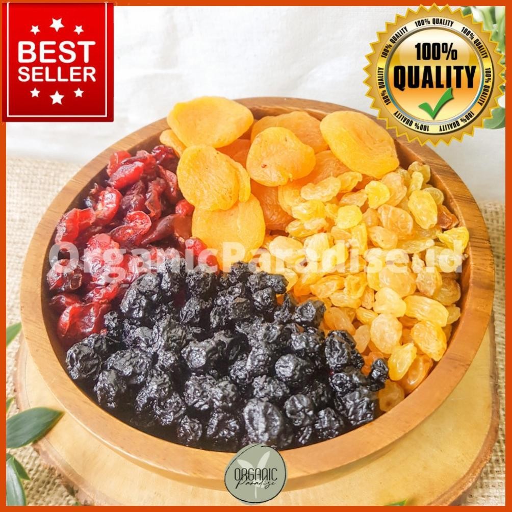 

Organic Paradise Mix Dried Fruit 250 Gram Premium / Snack Buah Kering Mix 250 Gram