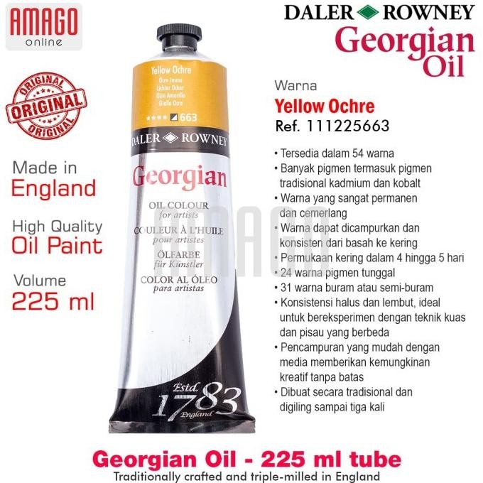

Cat Minyak Lukis DALER-ROWNEY Georgian Oil Paint 225 ml - Yellow Ochre - 111225663 AST