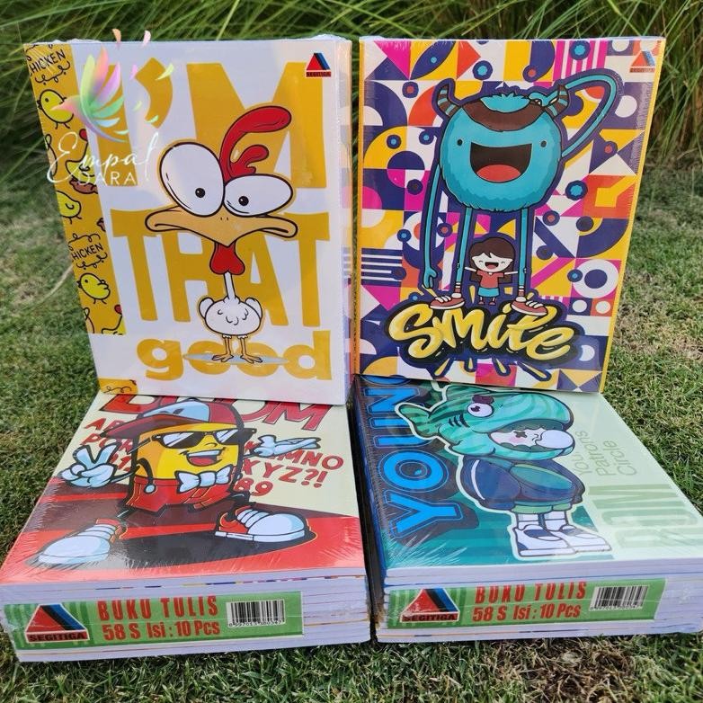 

[4D] 10pcs Buku Tulis Segitiga Quarto 38 lembar dan 58 lembar dan Buku Tulis Campus AST