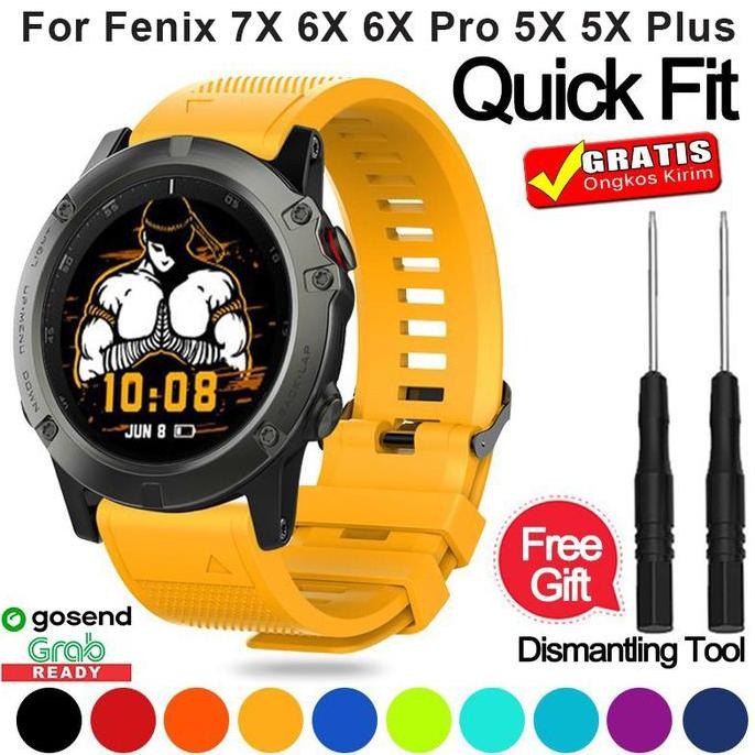 Tali Jam Strap Garmin Fenix 7X 6X 5X Sapphire Pro Solar Silicone