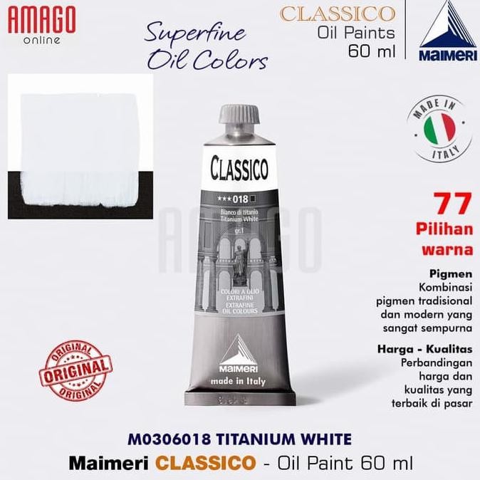 

Cat Minyak Lukis MAIMERI Classico - Oil Paint - Titanium White - 60ml - M0306018 AST