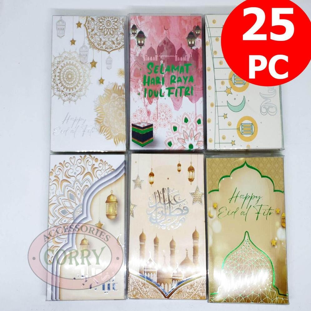 

Angpao Lebaran Isi 25 Mewah 16 Cm Idul Fitri Amplop Uang Putih Krem Merah Embos Mengkilap Mewah AST
