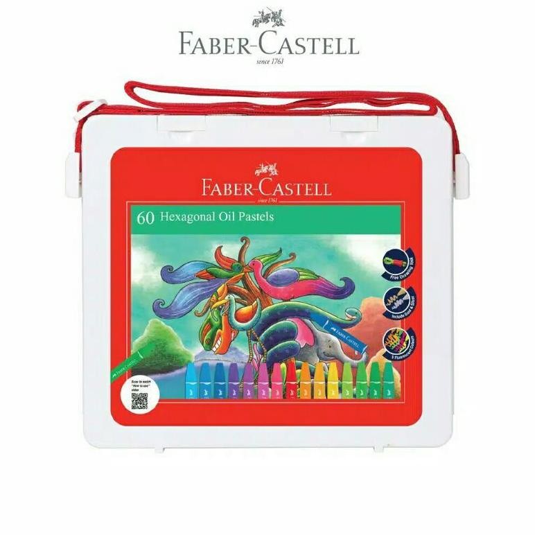 

Crayon oil pastel hexagonal Faber castell 60 warna FREE DRAWING TOOLS/Krayon minyak AST