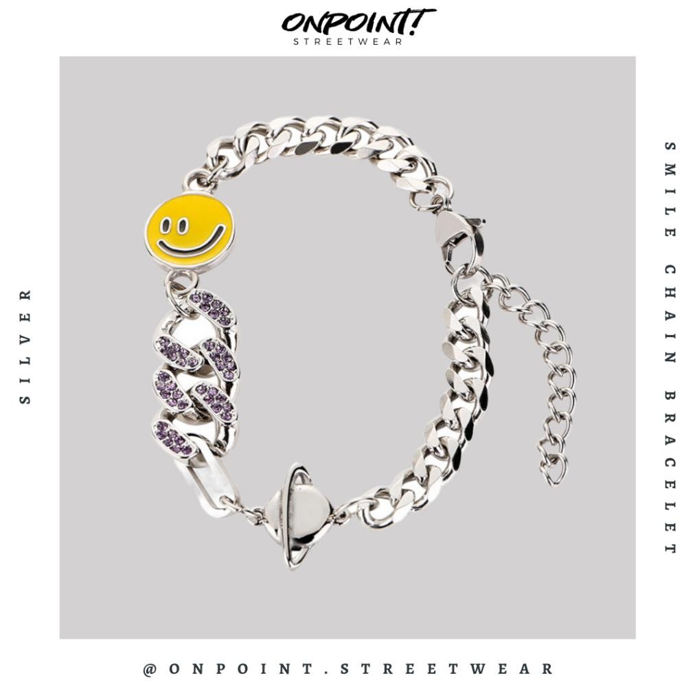 Viral Smile Saturn Bracelet - Gelang Pria Rantai Gelang Pria Aksesoris Fashion Gelang Tangan Wanita 