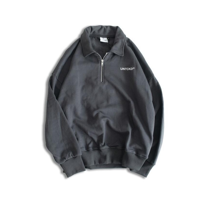 Halfzip Rugby Shirt Dark Grey