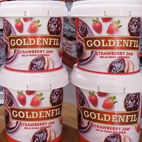 

GOLDENFIL Selai Rasa STRAWBERRY 1 Kg Untuk Olesan Roti, Kue & Cake