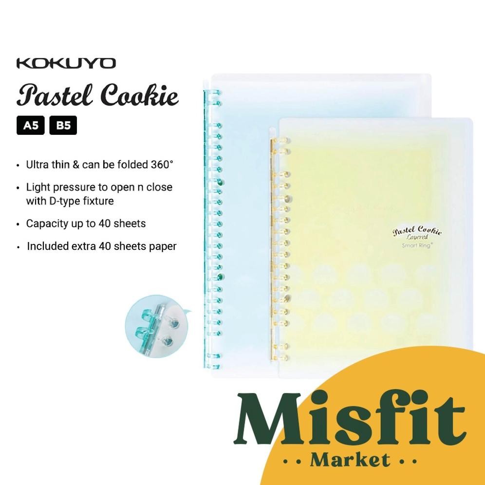 

KOKUYO Campus Pastel Cookie SMART RING Loose Leaf Notebook Binder A5 B5 AST