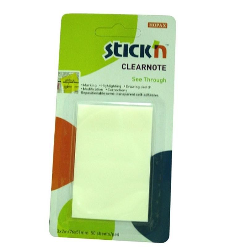 

Stick'n Clear Note (3x2) 21122 White / Memo tempel sticky note transparan AST