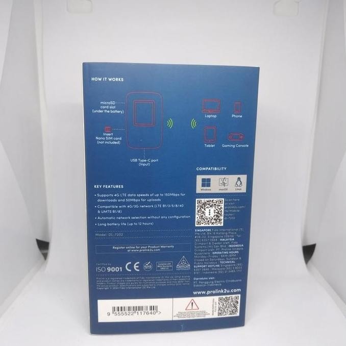 Prolink Dl 7202 Modem Wifi 4G Lte N300 Unlock All Operator Prolink Dl-7202 Modem Wifi Portable New S