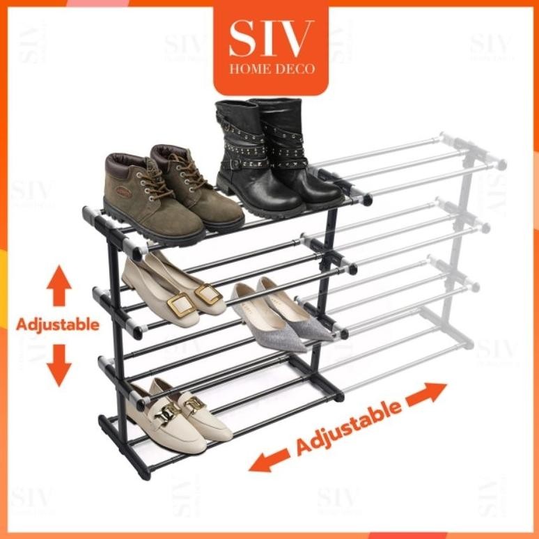 Rak Sepatu Yang Dapat Disesuaikan Rak Sepatu Besi Rak Sepatu Susun Serbaguna Untuk Sandal, Sepatu ke