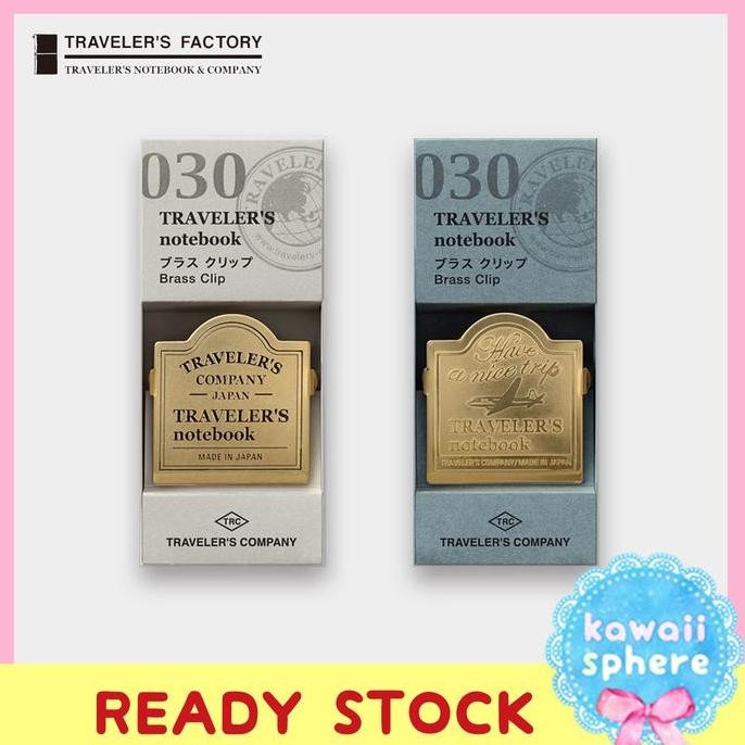 

Travelers Notebook 030 | Brass Clip Trc Logo / Airplane | Stock Co