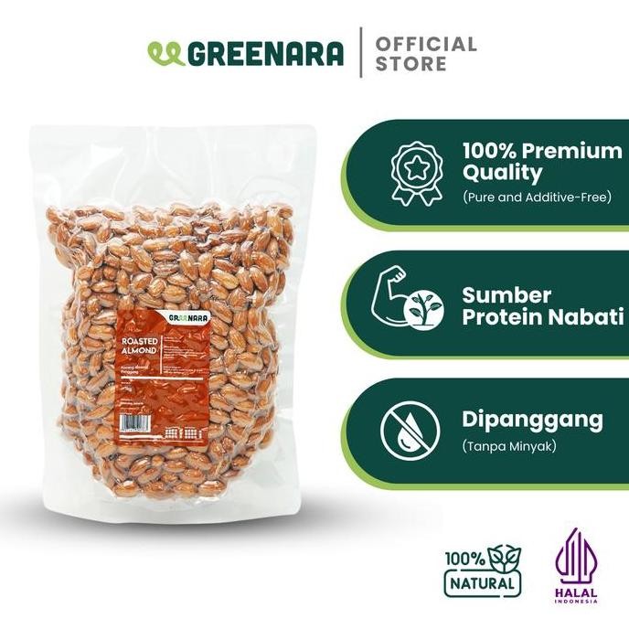 

Greenara Roasted Almond 1Kg / Kacang Almond Panggang
