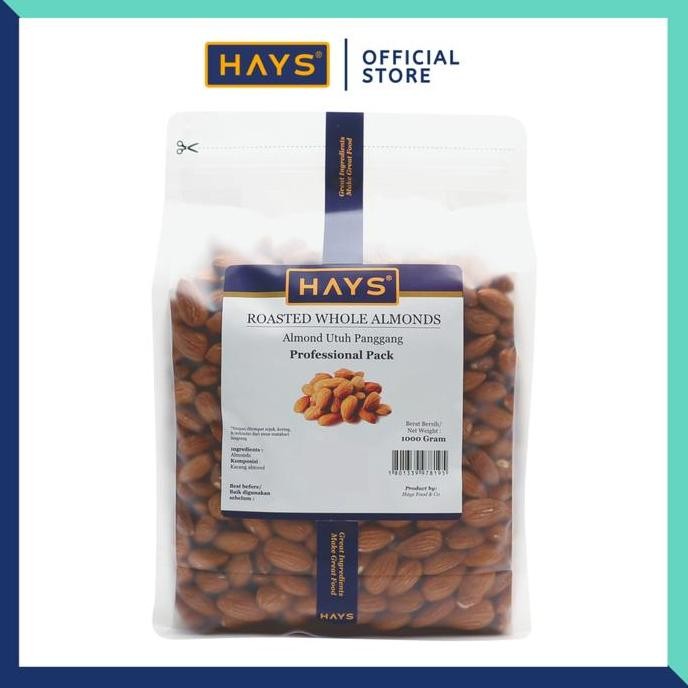 

Kacang Almond Panggang Utuh 1Kg / Roasted Almond Whole 1Kg Hays Food Snacks