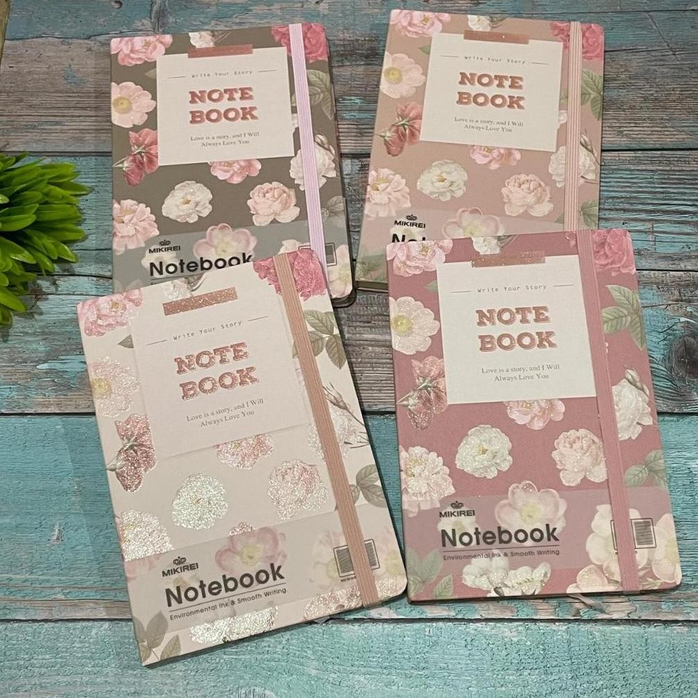 

MIKIREI Hardcover Flowery Diary Buku Note Book Planner A5 Ruled Diary Bunga AST