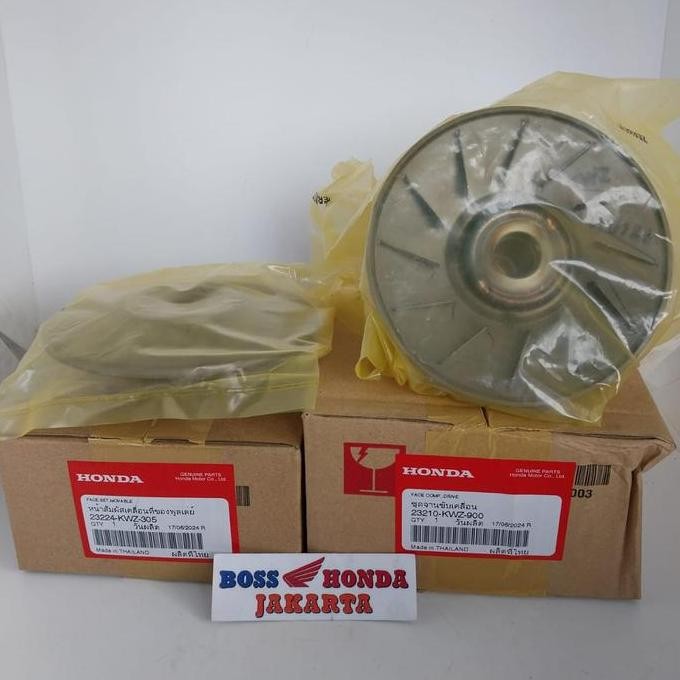 SPAREPART REVO AT : 23210-KWZ-900 / 23224-KWZ-305 1 SET PULLY COWO CEWE REVO AT / PULI COWO CEWE REV