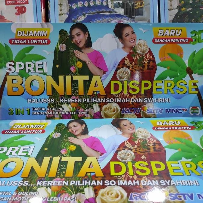 SPREI BONITA 3DIMENSI, 180X200, MOTIF BUNGA, TERLARIS, TERMURAH