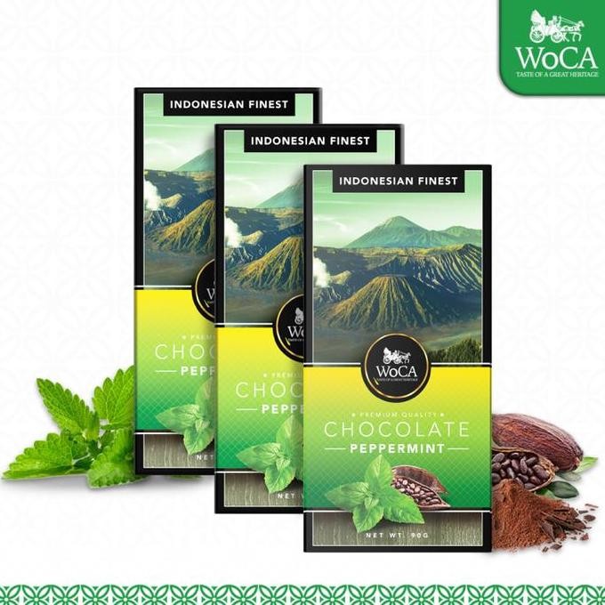 

Woca Premium Chocolate 3 X 90G Bars - Cokelat Batang Rasa Mint